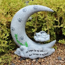 Memorial For Loss Of Cat Angel Cat Moon Statue Pet Tombstone Grave Marker Keepsa