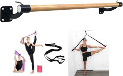 Wall Mounted Ballet Barre with Leg Stretcher & Body Sculpting Band