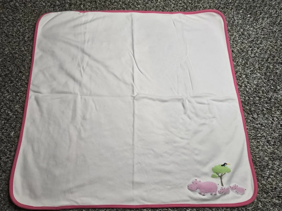 Gymboree Rosa 3 Hipopótamo Algodón Tejido Bebé Recepción Manta Árbol 2006 Foto 4 de 4