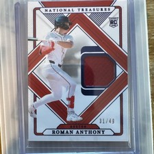 2025 National Treasures Roman Anthony Game Used Threads /49 Red Sox TT-RA