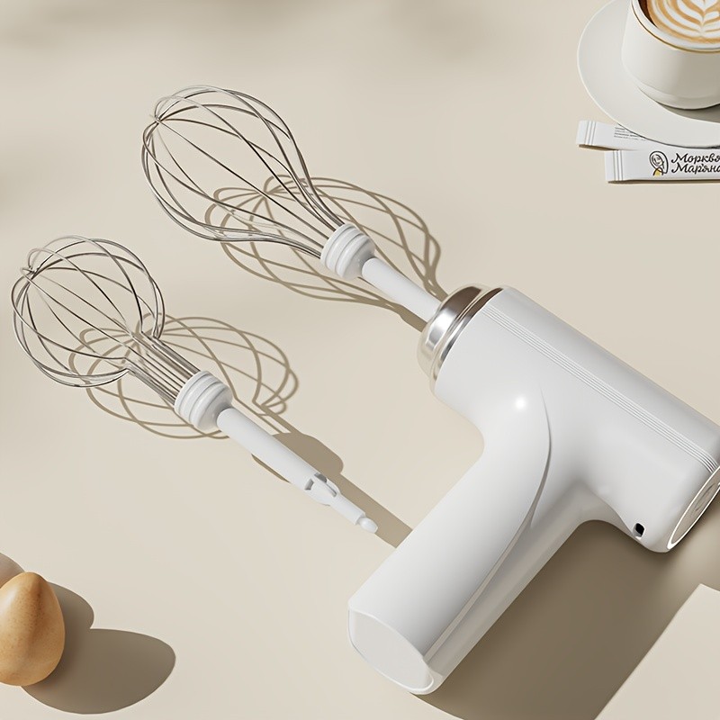 GMOX 3-Speed Wireless Electric Hand Mixer with Stainless Steel Whisks Portable
