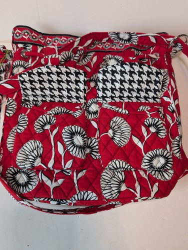 New Vera Bradley Quick Draw Purse Bag Quilted Red Floral Deco Daisy Pockets NWT - Picture 6 of 9