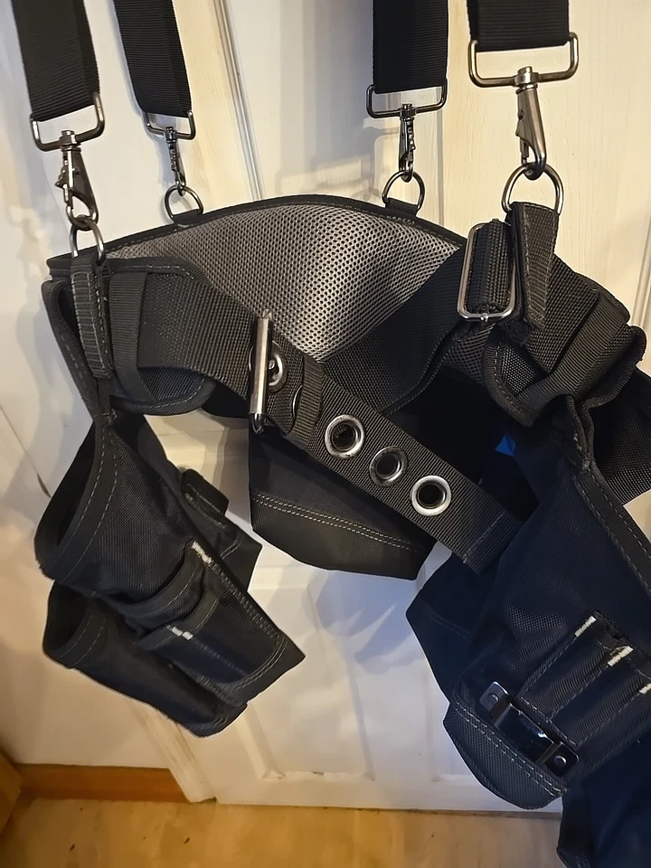 Dead On Tools Quality 19 Pocket Carpenters Tool Belt Suspenders Hammer Holster + - Image 4 of 4