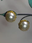 Vintage Miriam Haskell Faux Pearl Gold Tone  Clip-on Earrings