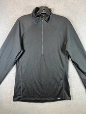 Patagonia Capilene 3 Midweight Baselayer Mens Small Black 1/4 Zip Long Sleeve