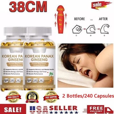 Korean Red Panax Ginseng 1600mg - 240 Capsules - Extra Strength Highest Potency