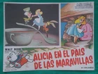 ALICE IN WONDERLAND Cartoon WALT DISNEY Mad Hatter MARCH HARE MEXICAN LOBBY CARD