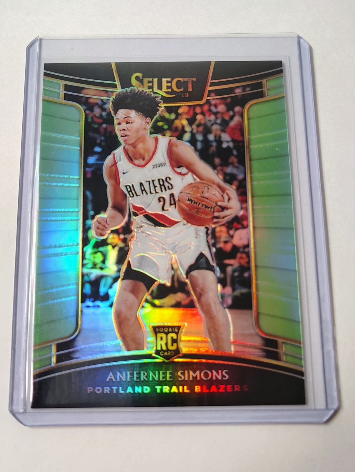 2018-19 Panini Select #39 Anfernee Simons Neon Green Prizms #/75 Boston Celtics