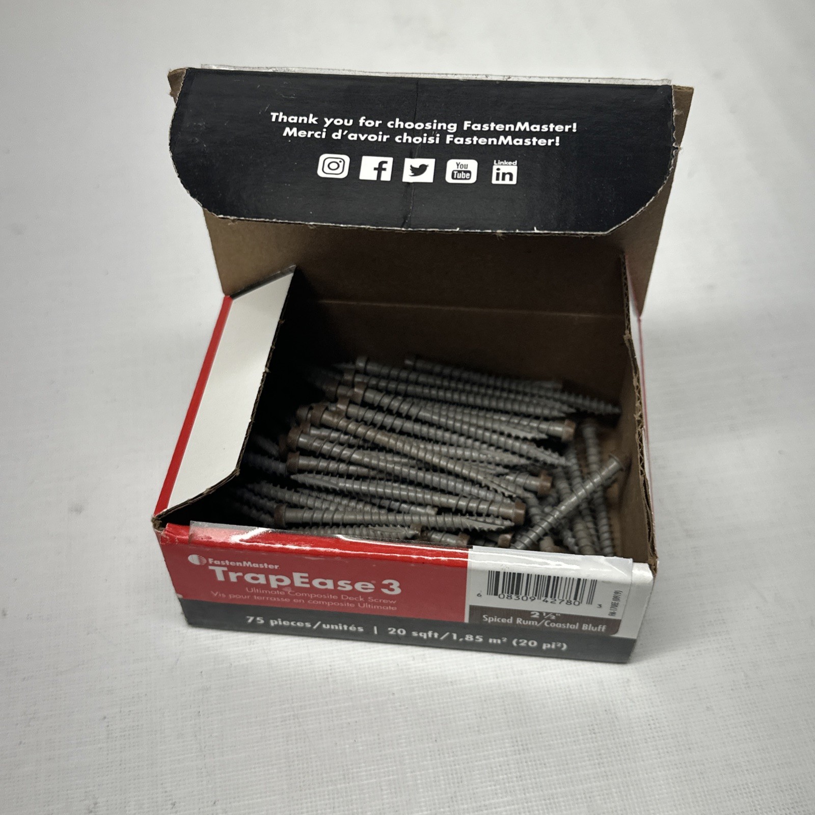 FastenMaster No.20 2-1/2 Inch Zinc Star Deck Screws 75-Pack