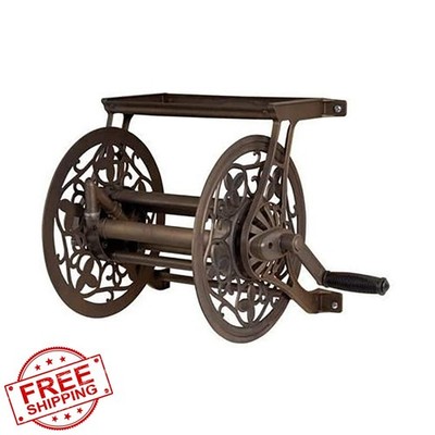AMES NeverLeak Wall Mount Hose Reel, Brown Decorative Garden Accessory
