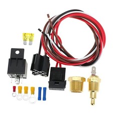 Electric Fan Relay Kit Fan Wiring Kit with Thermostat Radiator Fan Temperature