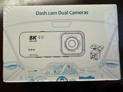 Dash Cam Front and Rear Ultra HD 8K Dash Camera for Cars  - NEW Unopened Box