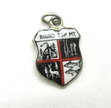 Vintage Miniature Round Top Mt. Vermont Ski Area Pendant Charm - 1/2"