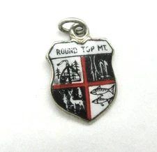 Vintage Miniature Round Top Mt. Vermont Ski Area Pendant Charm - 1/2"