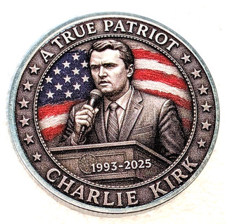 Charlie Kirk Dark Silver Coin True Patriot Trump Shot Americana USA Freedom God