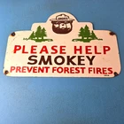 Vintage Forest Service Sign - Smokey Bear Hiking Wilderness Gas Porcelain Sign