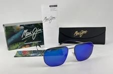*NWT* MAUI JIM SHARKS COVE Dove Grey & Blue Hawaii Polarized Sunglasses B605-03