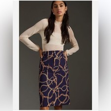 NWT Anthropologie The Colette Skirt by Maeve blue color