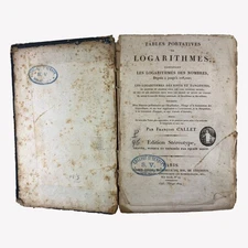 1795 Tables Portatives de Logarithmes French Math Logarithm Book Paris Print