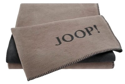 JOOP! Kuscheldecke Doubleface 150x200cm Taupe Anthrazit Baumwolle
