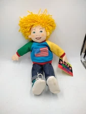 Vintage RARE Determined Productions UNICEF KIDS 13" Soft Cloth Doll - USA SAM