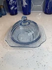 Federal Indiana Madrid Blue Butter DIsh Depression Glass