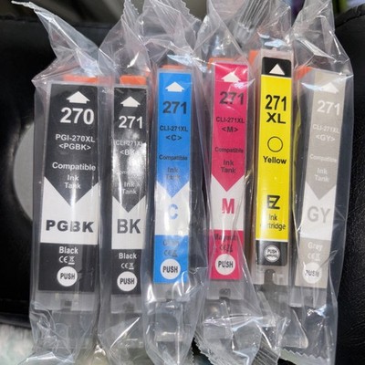 6 packs of EXPIRED ink cartridges compatible for Canon Pixma PGI-270 CLI-271 