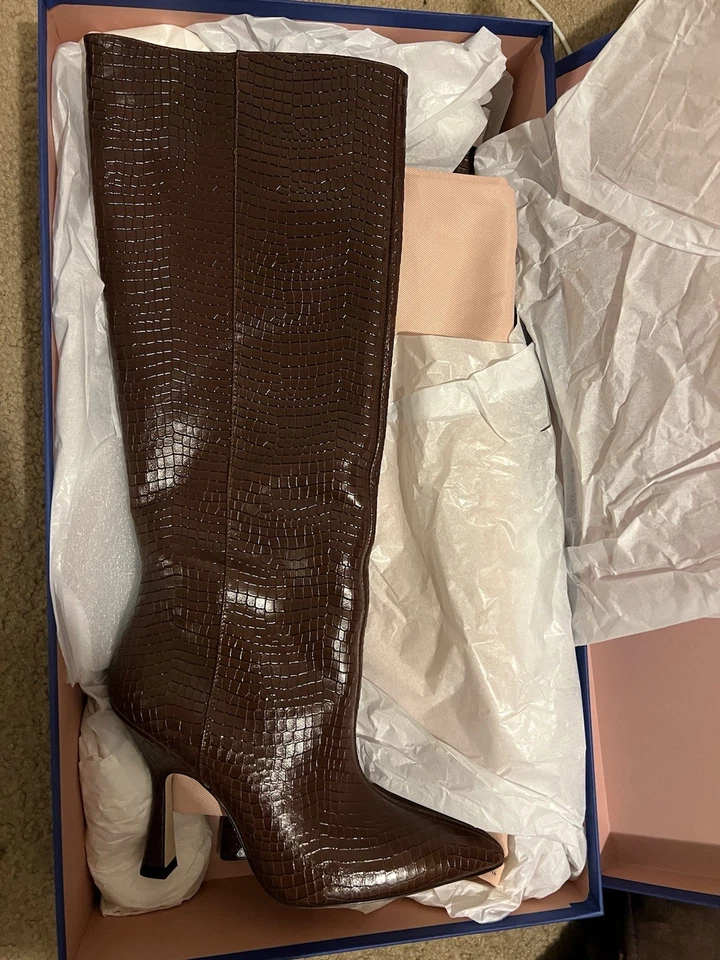 Botas Stuart Weitzman Marrón Tacón Partón Talla 8.5 Foto 3 de 4