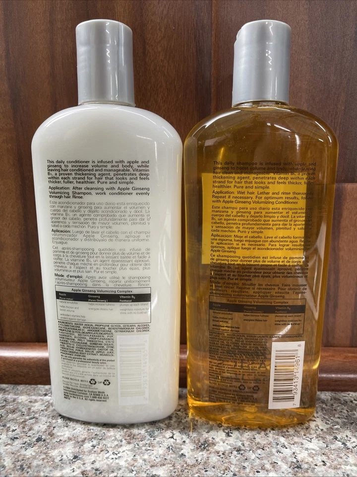 Back To Basics Apple Ginseng Shampoo & Conditioner 12oz (SET) Discontinued HTF - Image 4 of 4