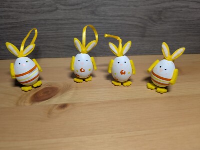 Ostern Handarbeit Hase Kaninchen hängende Eier niedliche Dekoration 4er Set 5 cm