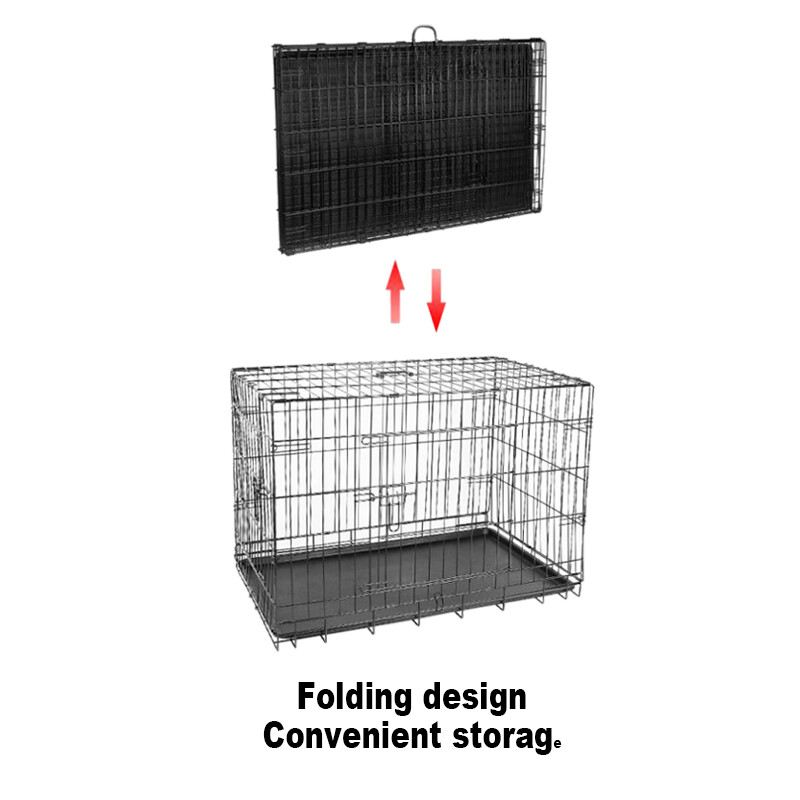 Collapsible Pet Dog Cage Wire Metal Crate Kennel Portable Puppy Cat