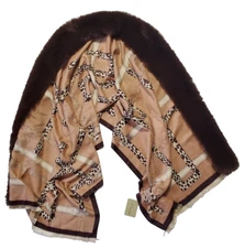 NEW La Fiorentina Faux Fur Brown/Camel Scarf One Size