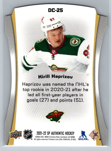 2021-22 Upper Deck SP Authentic #DC-25 Kirill Kaprizov Minnesota Wild - Picture 2 of 2