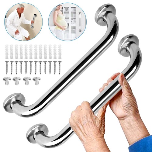 1/2 Pcs 12" Shower Grab Bar Bathroom Safety Handle for Elderly Pregnant Handicap - Picture 16 of 16