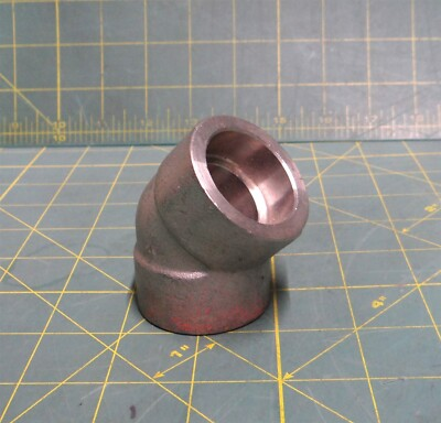 #ad #ad 45° Elbow Pipe Fitting 1quot; Socket Weld SA182 Forged 316 Stainless Steel 3000 PSI $36.75