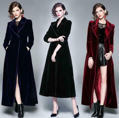maxi velvet coat