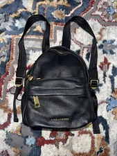 Marc Jacobs Varsity Mini Black Leather Backpack VERY CLEAN Discoloration On Back