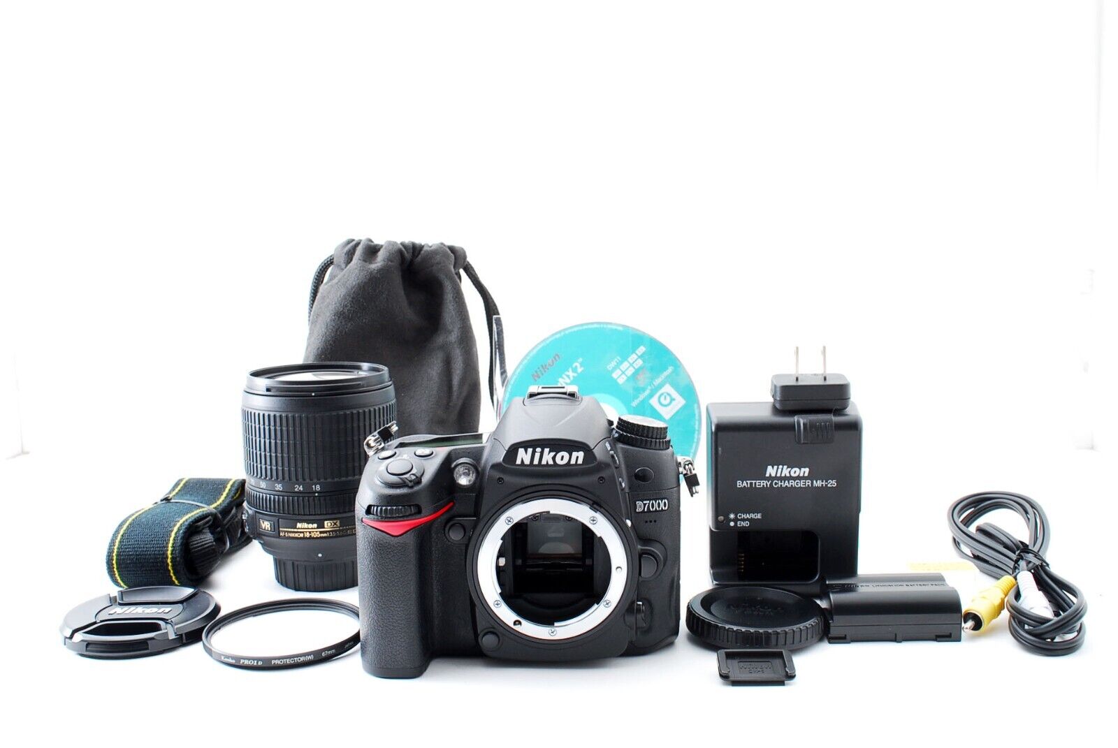 "2173 shots" Nikon D7000 16.2MP DSLR Camera w/ 18-105mm Lens N.Mint Japan 938845