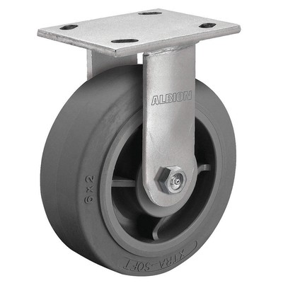 ALBION 18XS06229R Plate Caster,Rigid,Rubber,7 1/2''H 60FD97