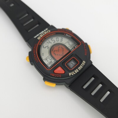 SEIKO S240-4000 PULSE METER WR 10BAR VINTAGE DIGITAL WATCH JAPAN