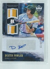 DUSTIN FOWLER 2018 DIAMOND KINGS DUAL 3 COLOR PATCH AUTO PROSPECT #D 8/25