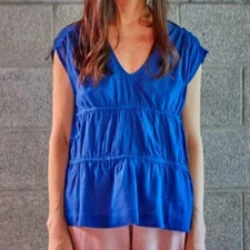 M. Patmos Lotus “Khadi” Blue Top