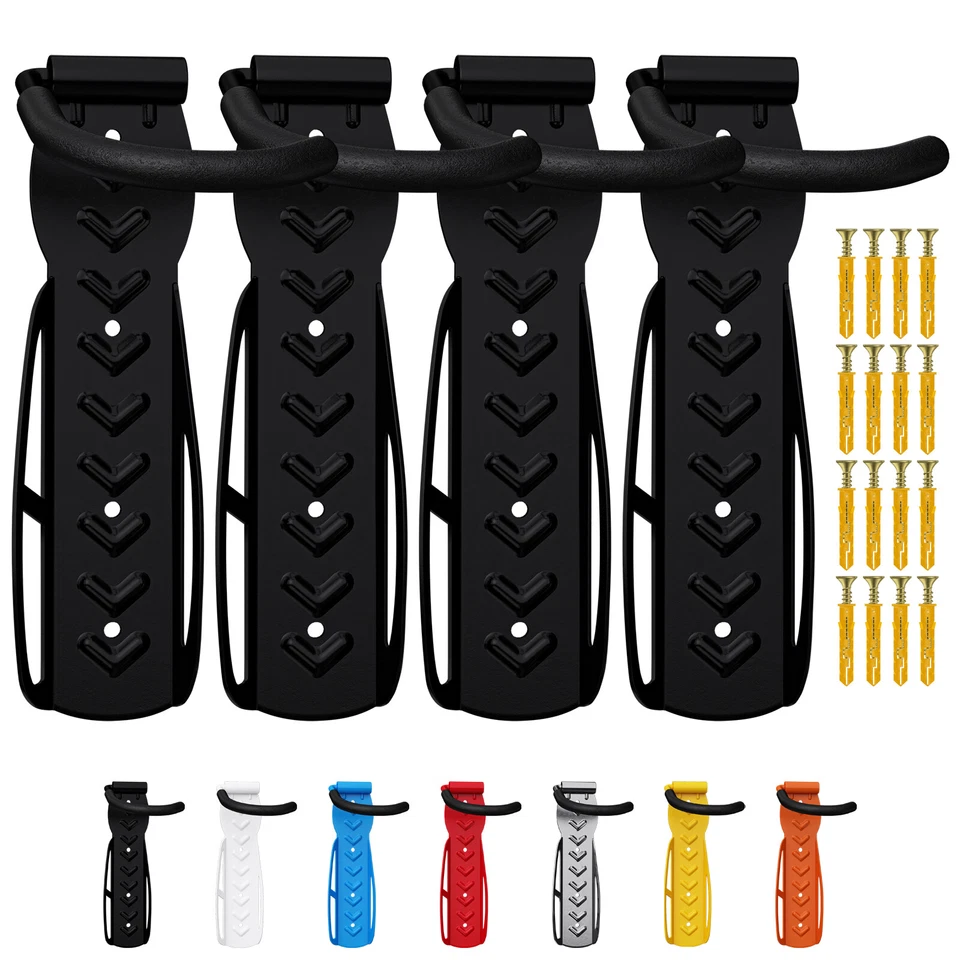 4 x WELLGRO Wand Fahrradhalter Stahl Fahrrad Wandhalterung Haken Fahrradständer