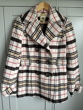 Women’s Fossil Plaid Double Breasted Coat