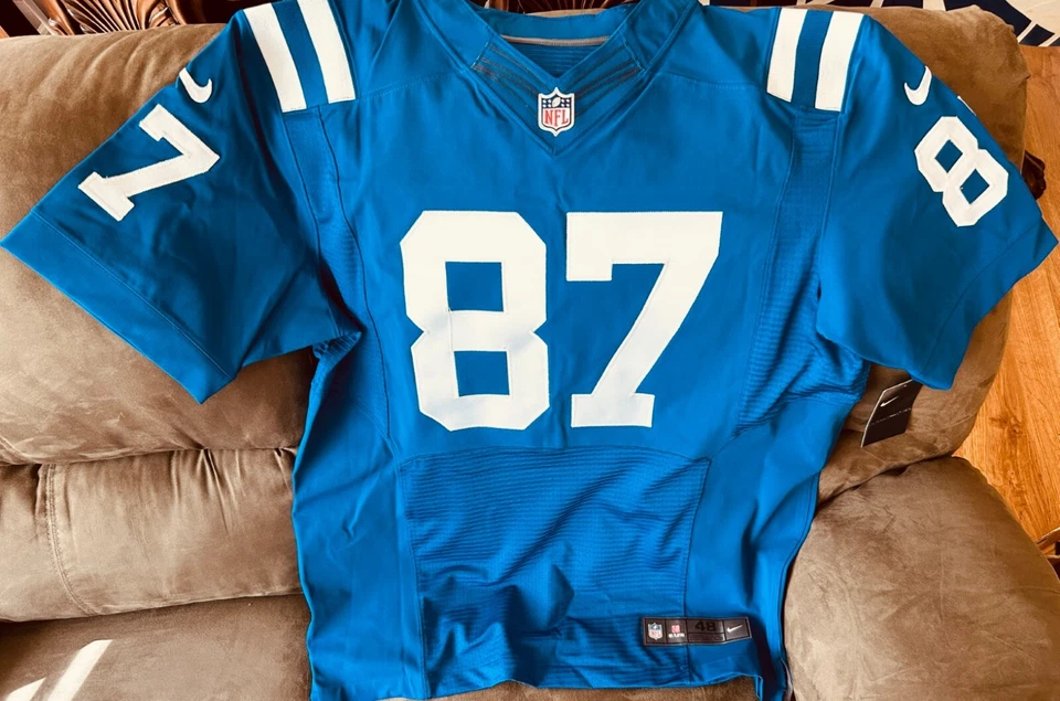 Camiseta Reggie Wayne Indianapolis Colts 2014 ÚLTIMA TEMPORADA Nike Elite juego modelo 48 Foto 2 de 2
