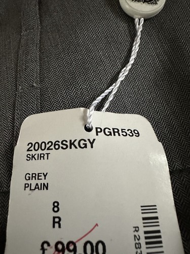 Crombie Grey Smart Formal Office Straight Pencil Skirt Size 8 New With Tags - Picture 5 of 7