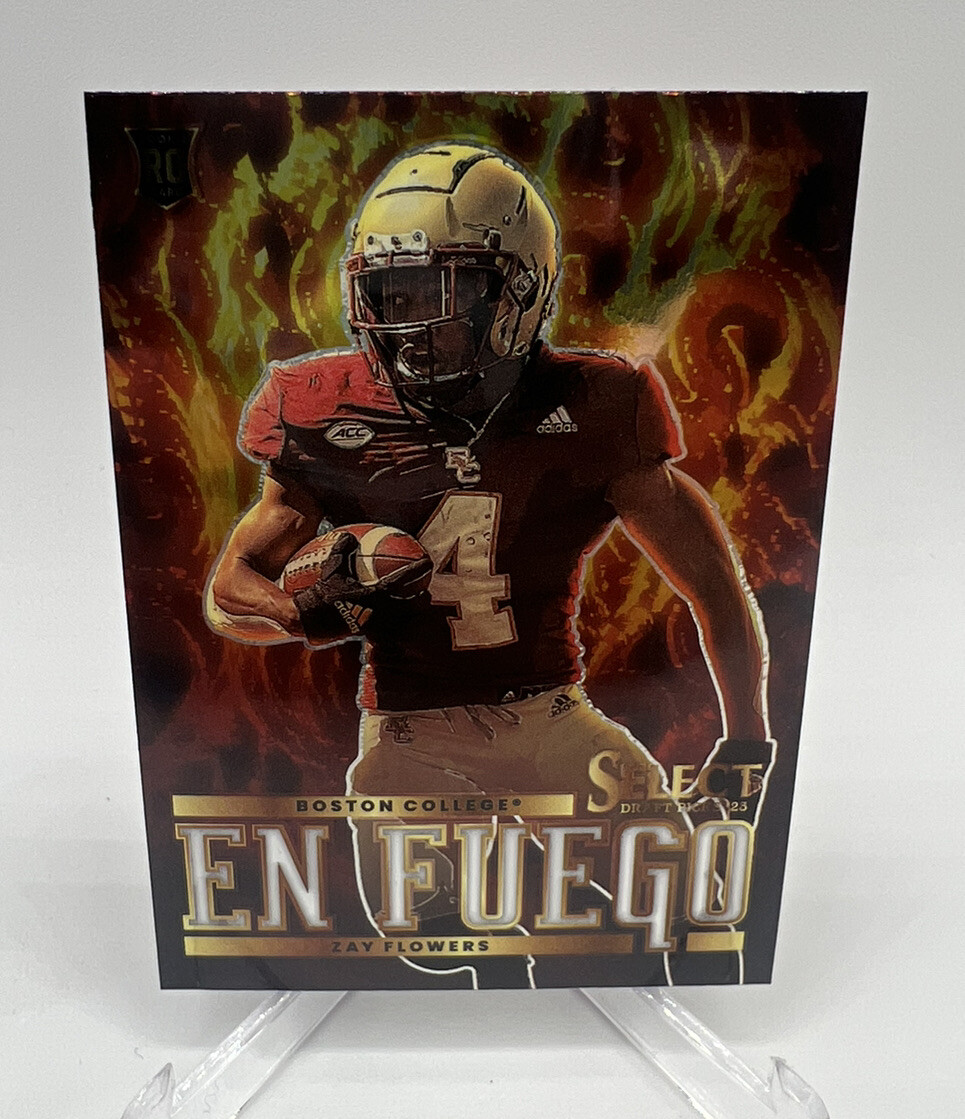 2023 Panini Select DRAFT picks Zay Flowers En Fuego No EF-ZF