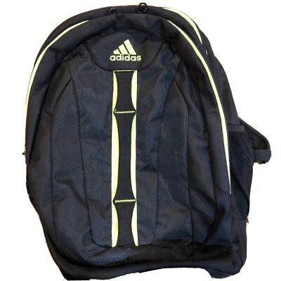 adidas backpack neon green Vintage Adidas Black Neon Green Backpack Bookbag
