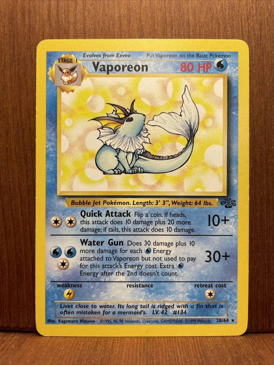 英語版初期　ポケモンカード　Vaporeon holo 1st Edition Vaporeon - Jungle 1st Edition - Pokemon | TrollAndToad