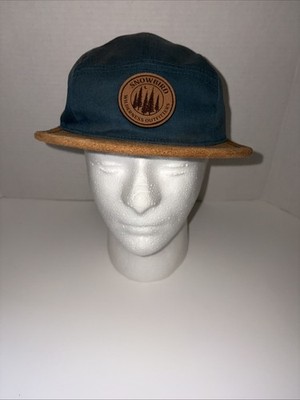 Locale Snowbird Wilderness Outfitters Teal Brown Suede 5 Panel Hat Adjustable